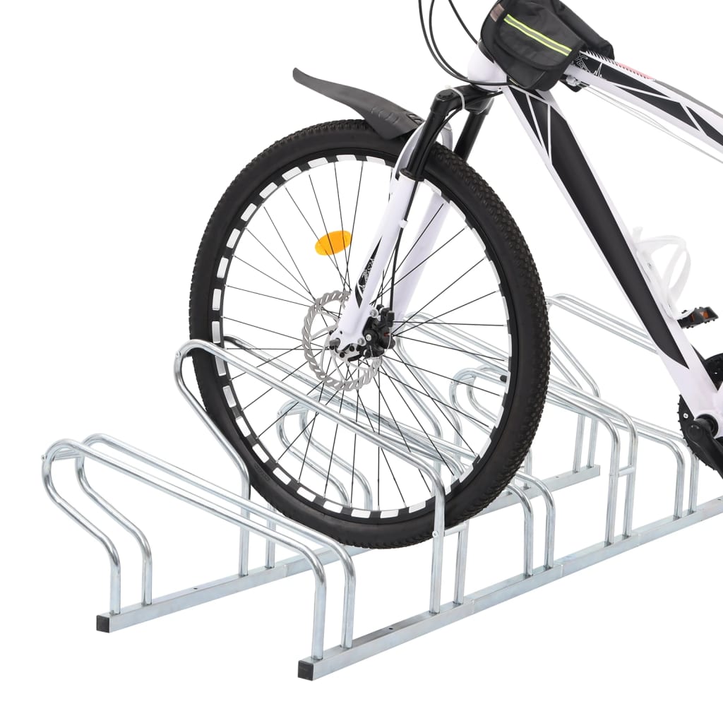 cykelstativ til 6 cykler fritstående galvaniseret stål