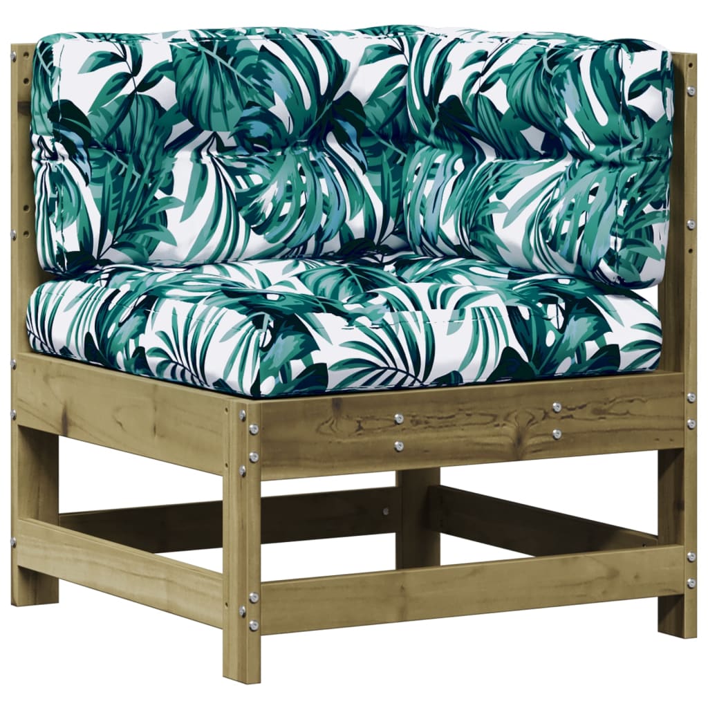 loungesæt til haven 6 dele med hynder imprægneret fyrretræ