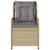 havestole 2 stk. med lænefunktion polyrattan beige