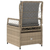 havestole 2 stk. med lænefunktion polyrattan beige