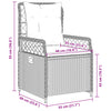 havestole 2 stk. med lænefunktion polyrattan beige