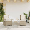 havestole 2 stk. med lænefunktion polyrattan beige