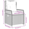 havestole 2 stk. med lænefunktion polyrattan beige