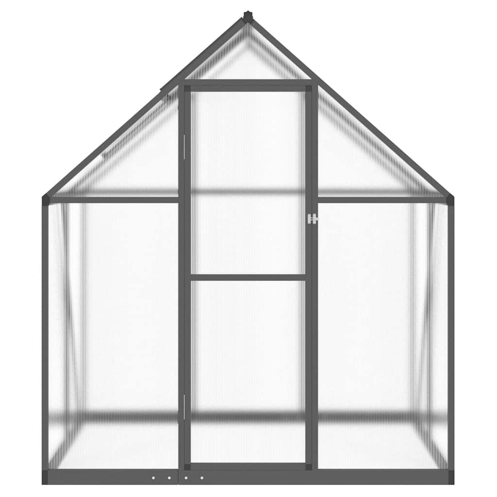 drivhus med fundamentramme 169x114x195 cm aluminium antracitgrå