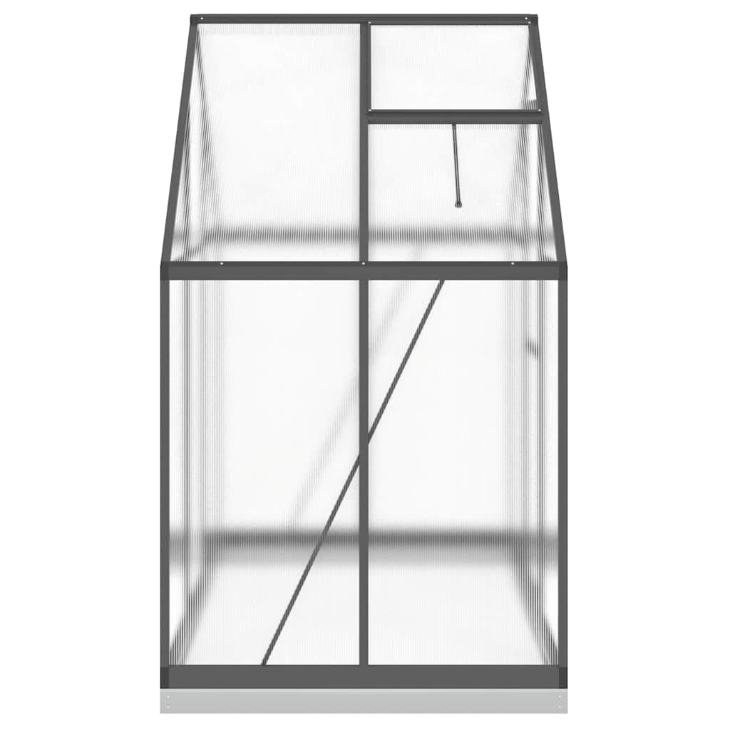 drivhus med fundamentramme 169x114x202 cm aluminium antracitgrå
