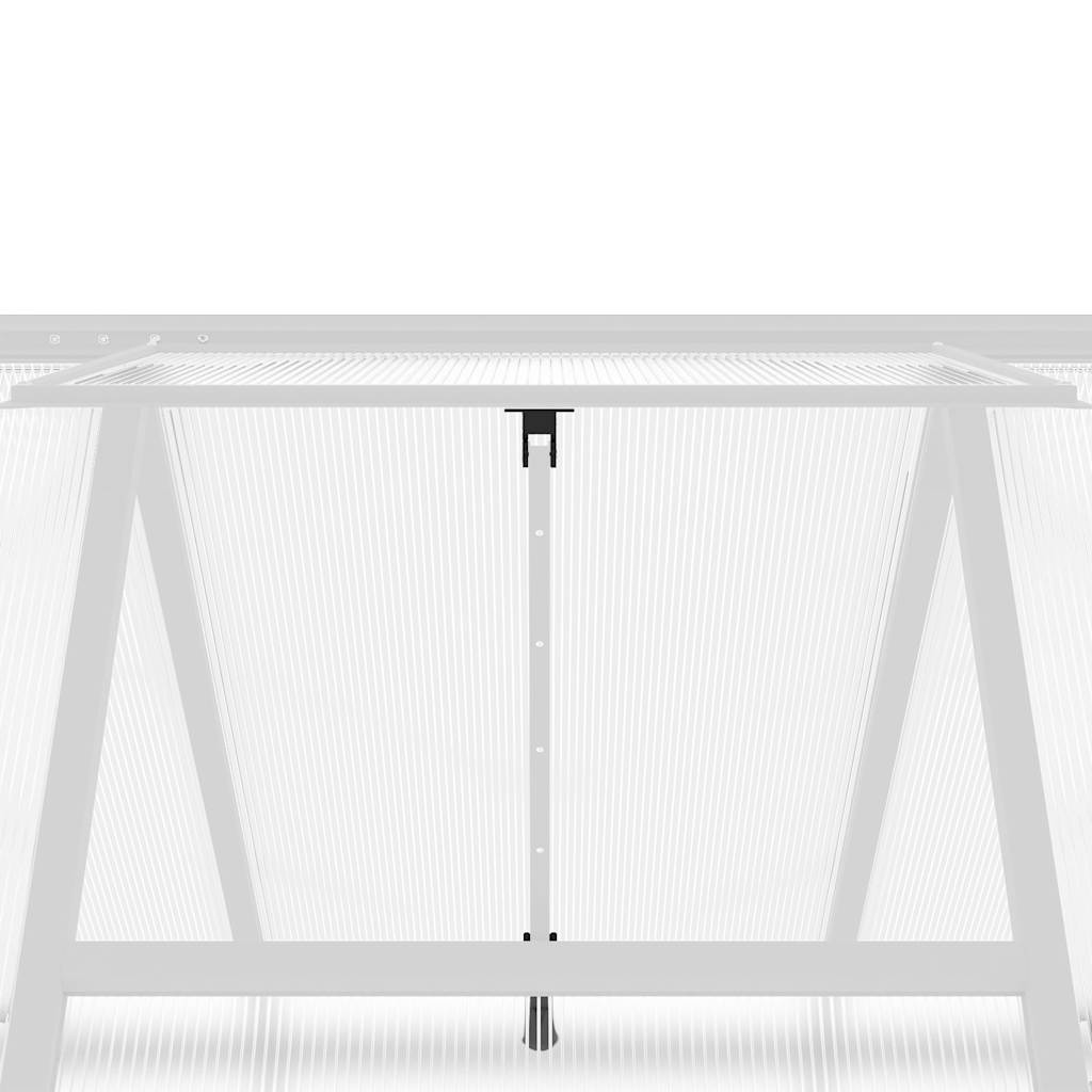 drivhus med fundamentramme 169x169x195 cm aluminium sølvfarvet