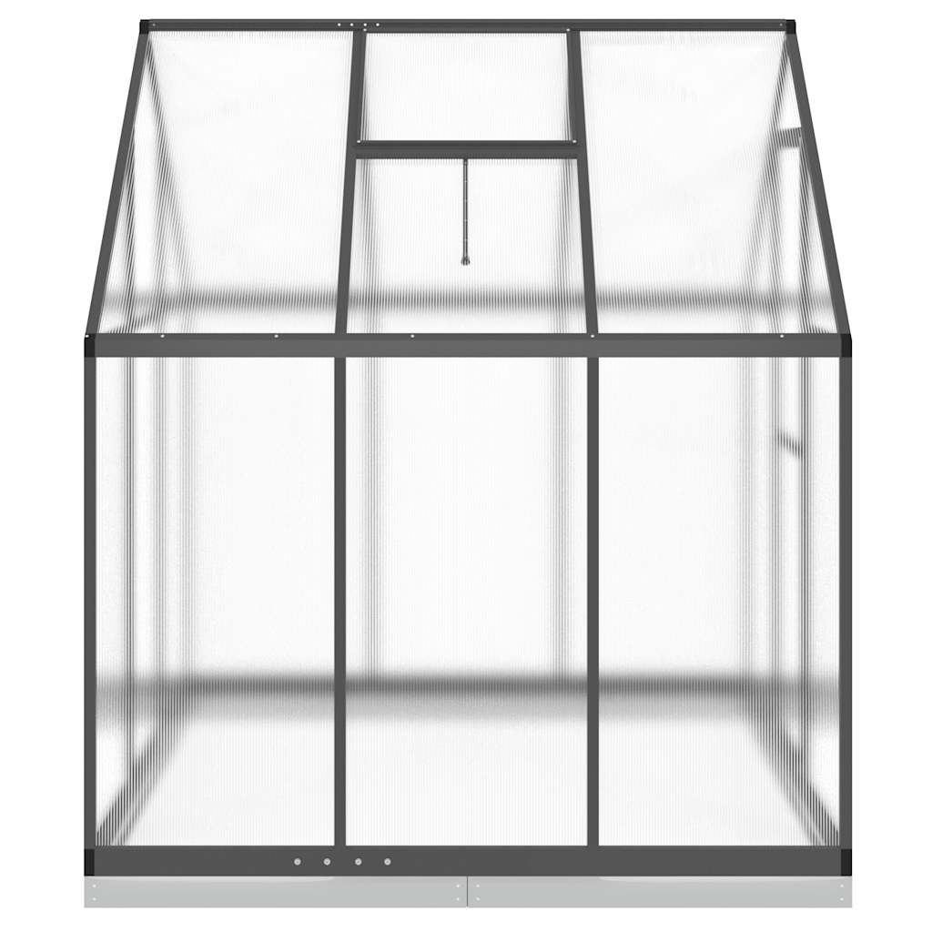 drivhus med fundamentramme 169x169x202 cm aluminium antracitgrå