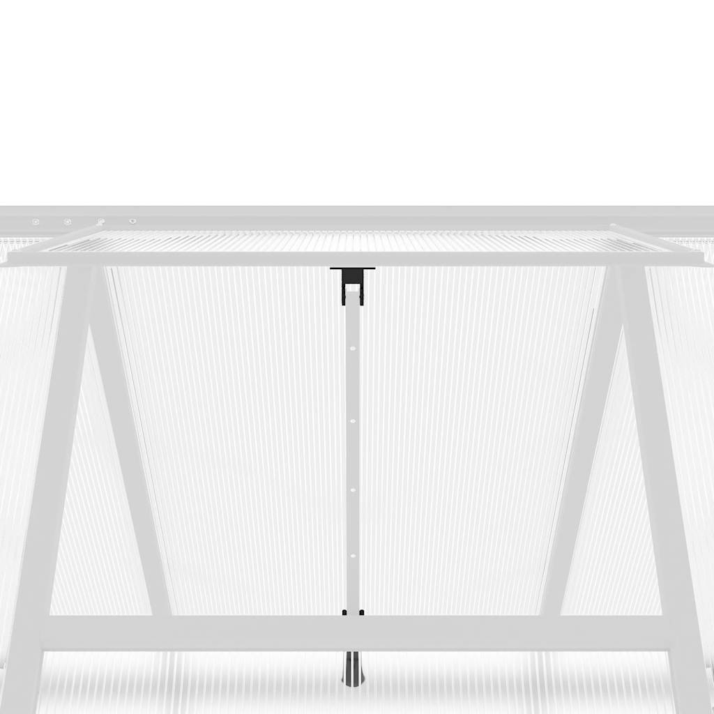 drivhus med fundamentramme 224x169x195 cm aluminium sølvfarvet