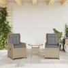 havestole 2 stk. med lænefunktion polyrattan beige