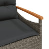 havebænk med hynder 116x62,5x74 cm polyrattan grå