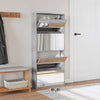 skoskab med spejl og 4 hylder 63x17x134 cm betongrå