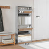 skoskab med spejl og 4 hylder 63x17x134 cm grå sonoma-eg