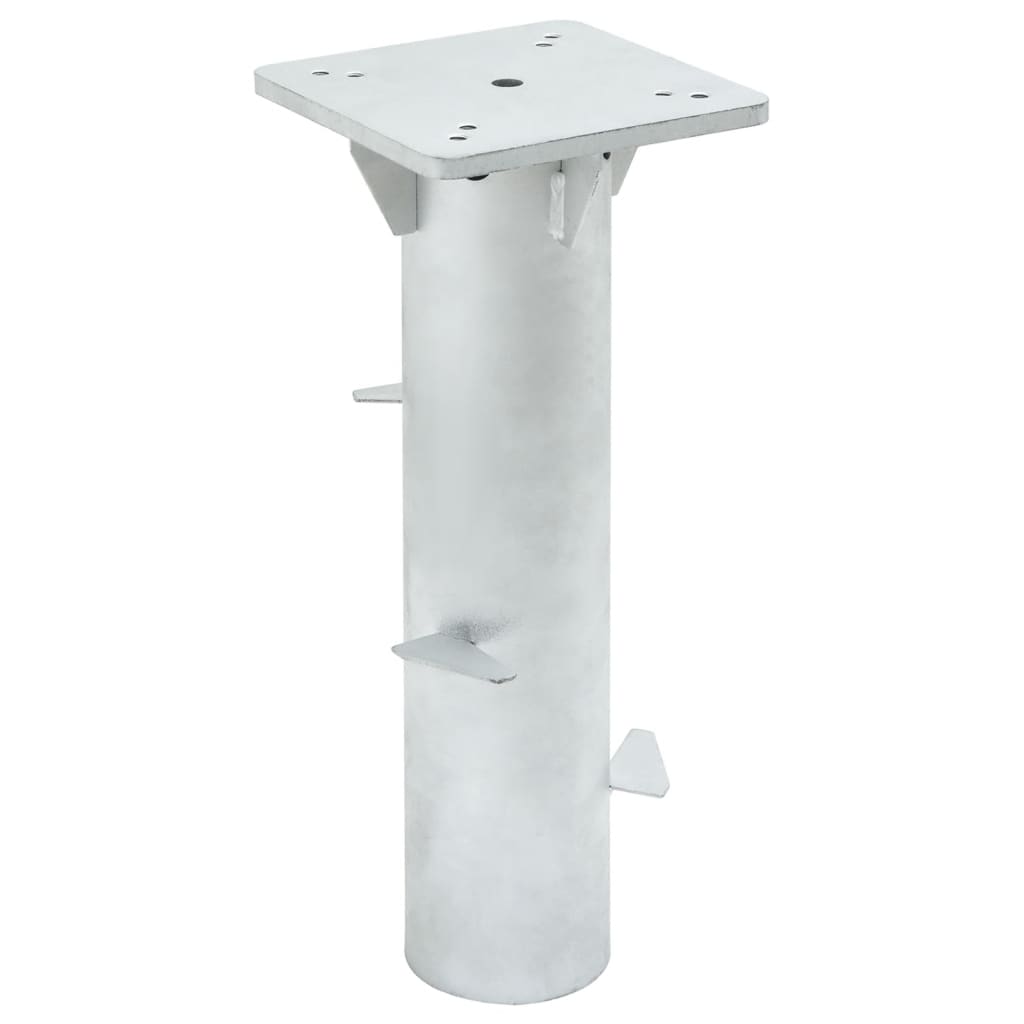 nedgravet parasolbase 16x16x39,5 cm stål sølvfarvet