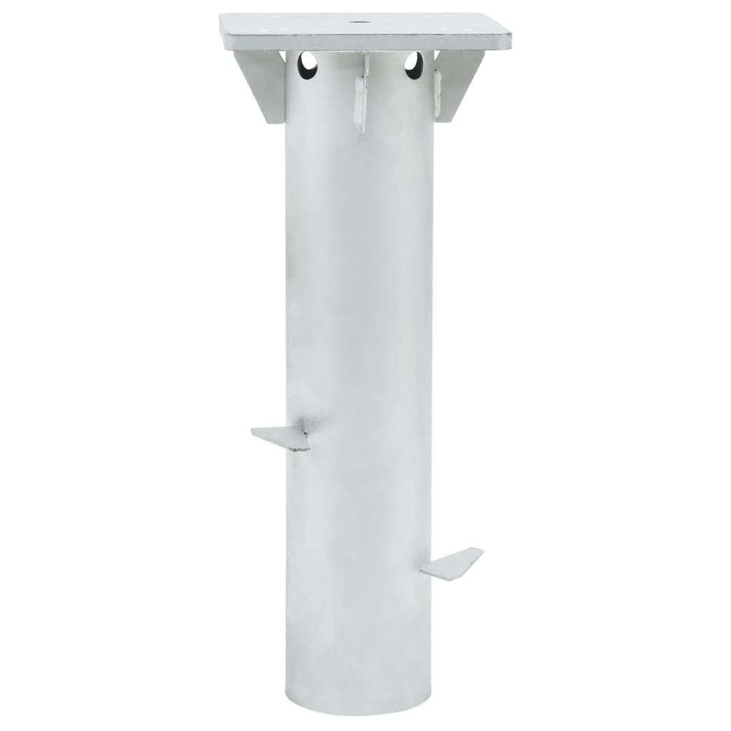 nedgravet parasolbase 16x16x39,5 cm stål sølvfarvet