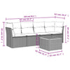 havesofasæt 5 dele med hynder polyrattan beige