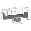 havesofasæt 7 dele med hynder polyrattan beige