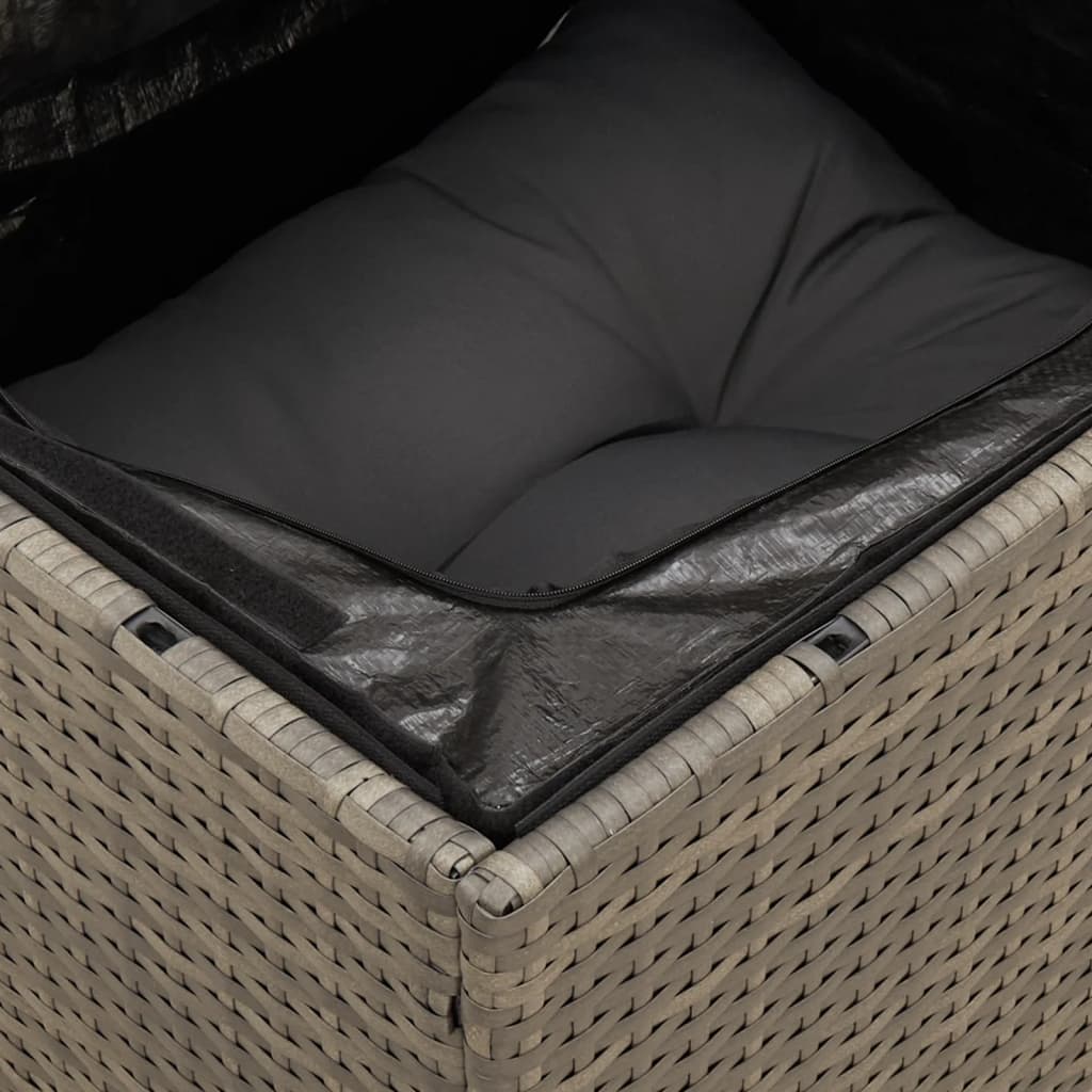 loungesæt til haven 11 dele med hynder polyrattan grå