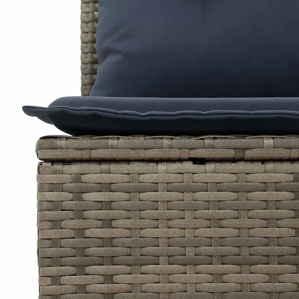 loungesæt til haven 11 dele med hynder polyrattan grå