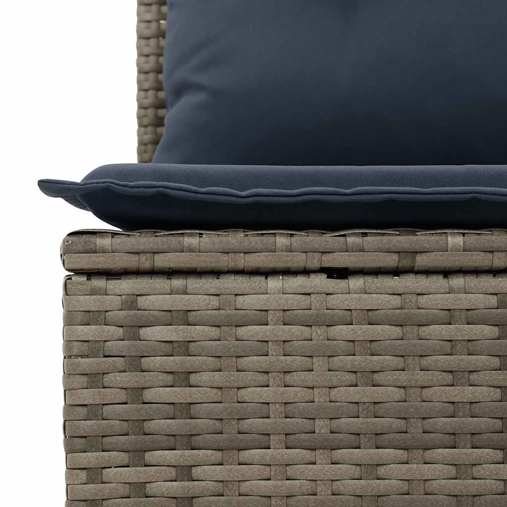 loungesæt til haven 11 dele med hynder polyrattan grå