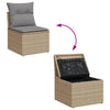 havesofasæt 10 dele med hynder polyrattan beige