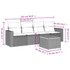 havesofasæt 5 dele med hynder polyrattan beige