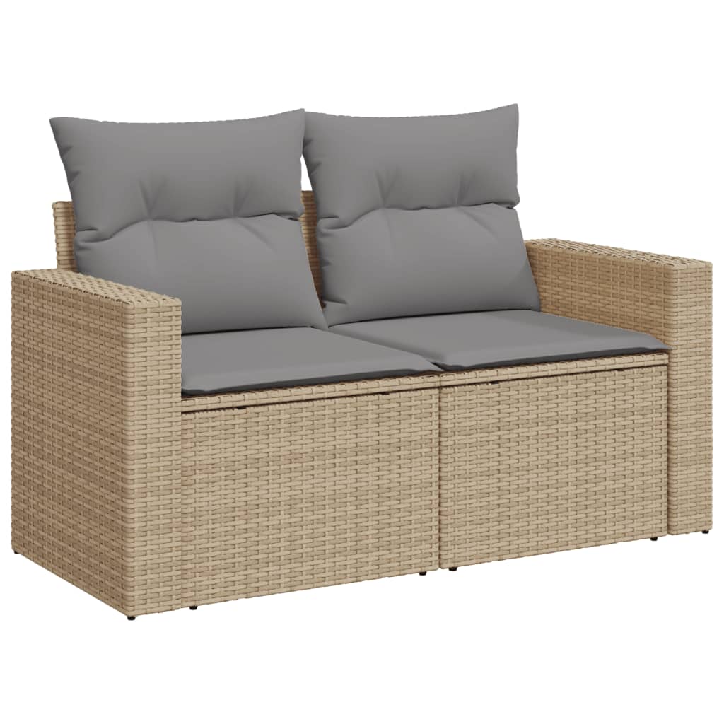 havesofasæt 12 dele med hynder polyrattan beige