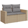 havesofasæt 10 dele med hynder polyrattan beige