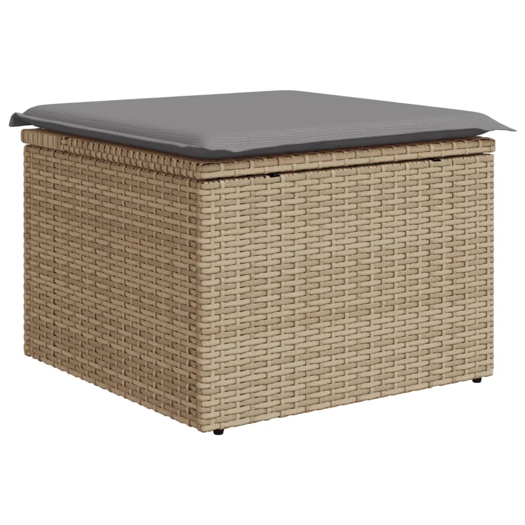 havesofasæt 11 dele med hynder polyrattan beige