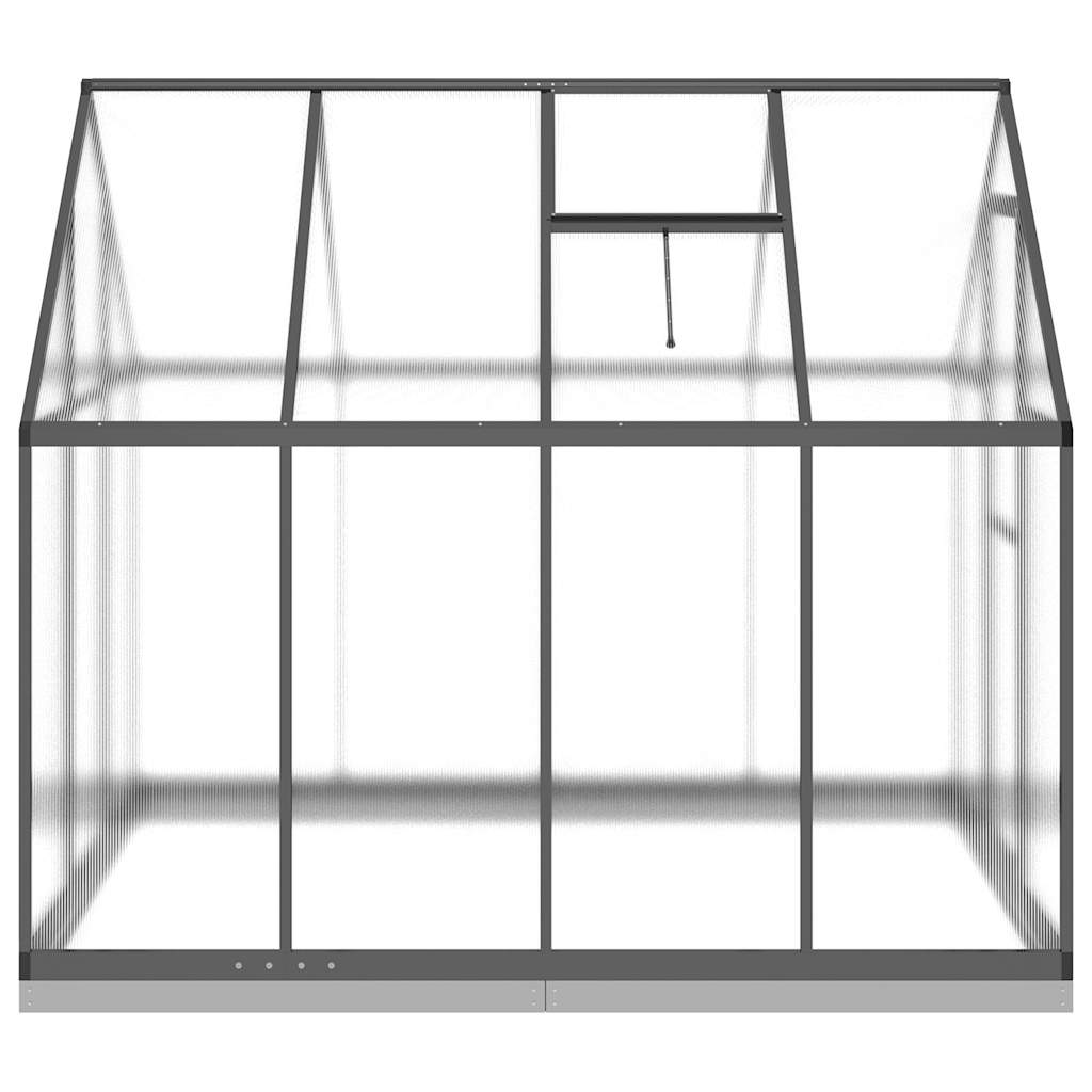 drivhus med fundamentramme 224x169x202 cm aluminium antracitgrå