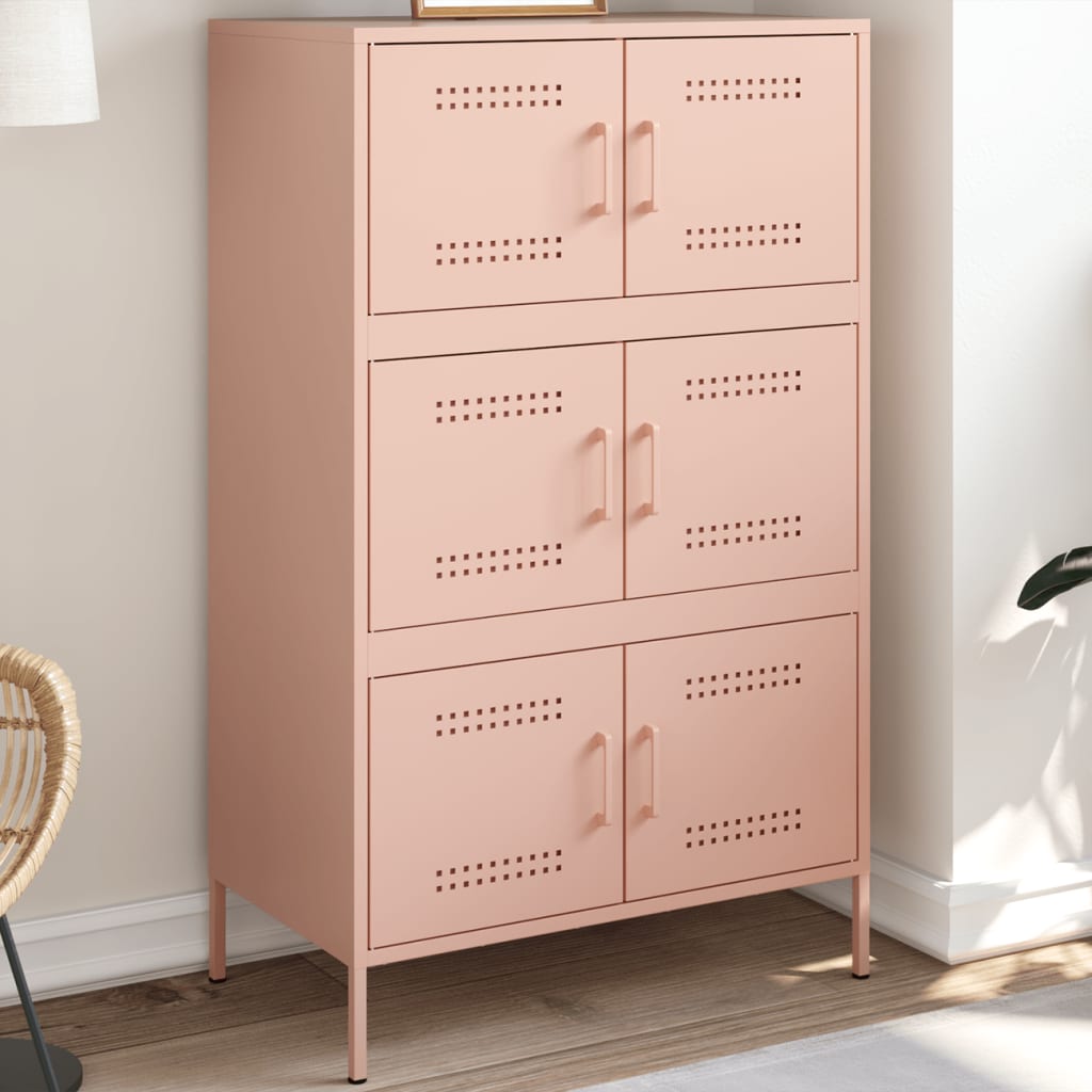 højskab 68x39x113 cm stål lyserød
