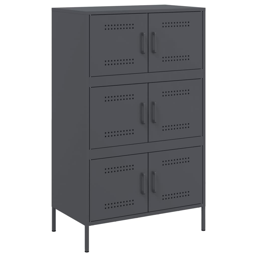 højskab 68x39x113 cm stål antracitgrå