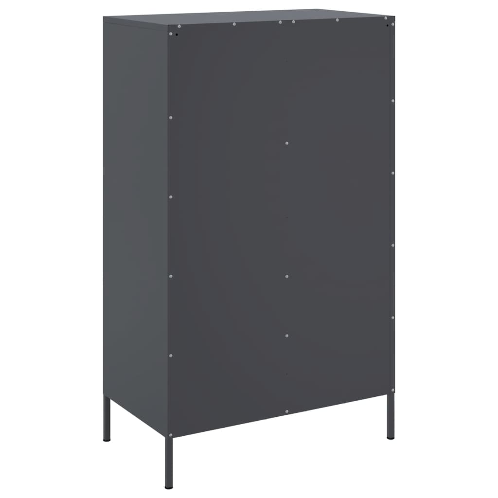 højskab 68x39x113 cm stål antracitgrå