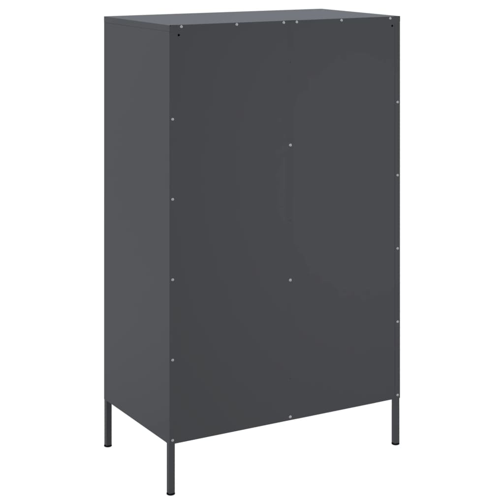 højskab 68x39x113 cm stål antracitgrå