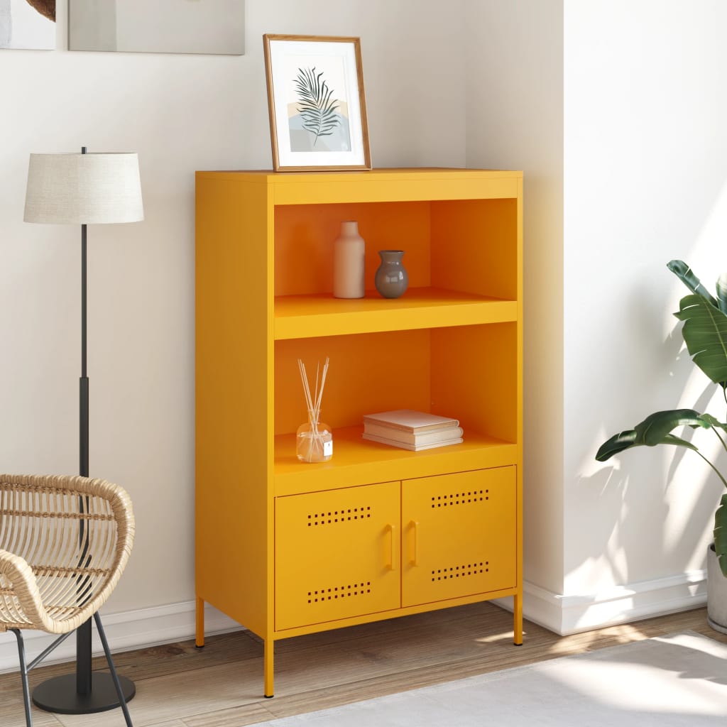 højskab 68x39x113 cm stål sennepsgul