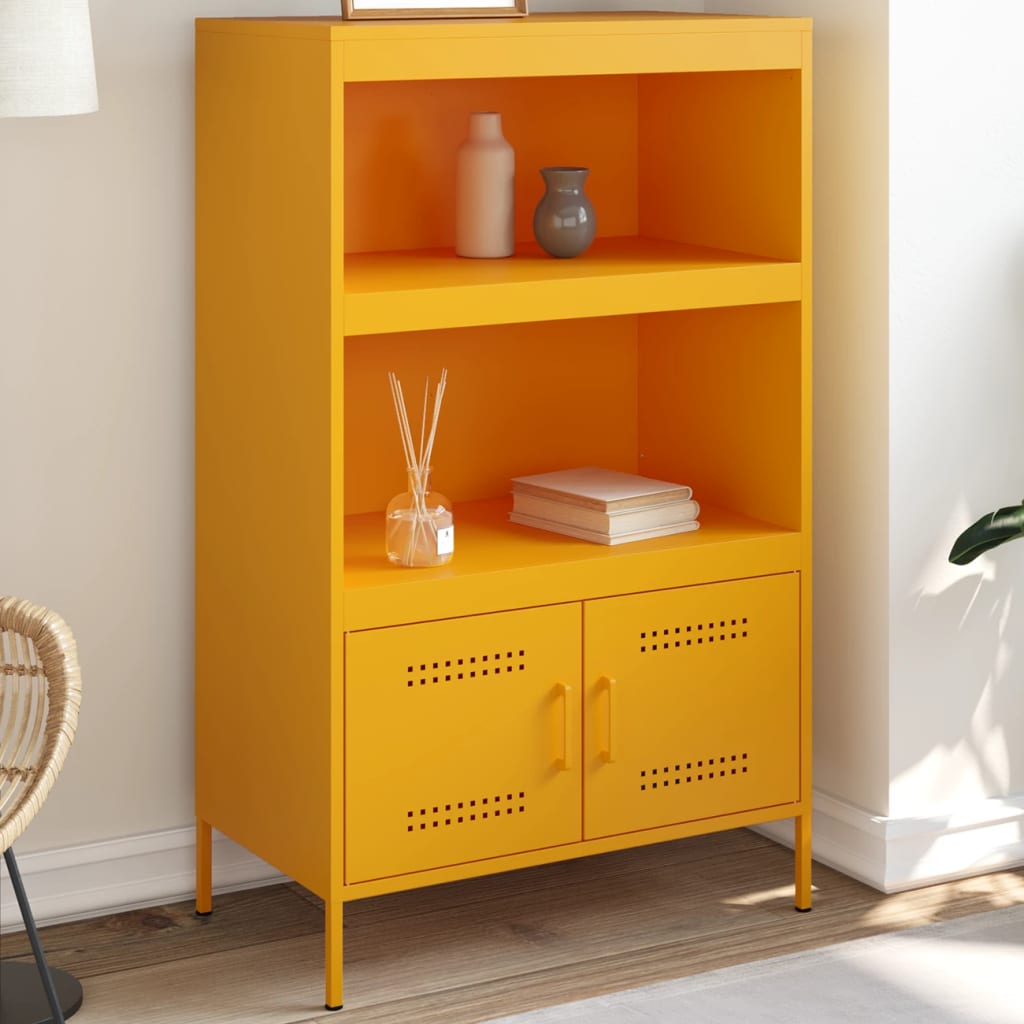 højskab 68x39x113 cm stål sennepsgul