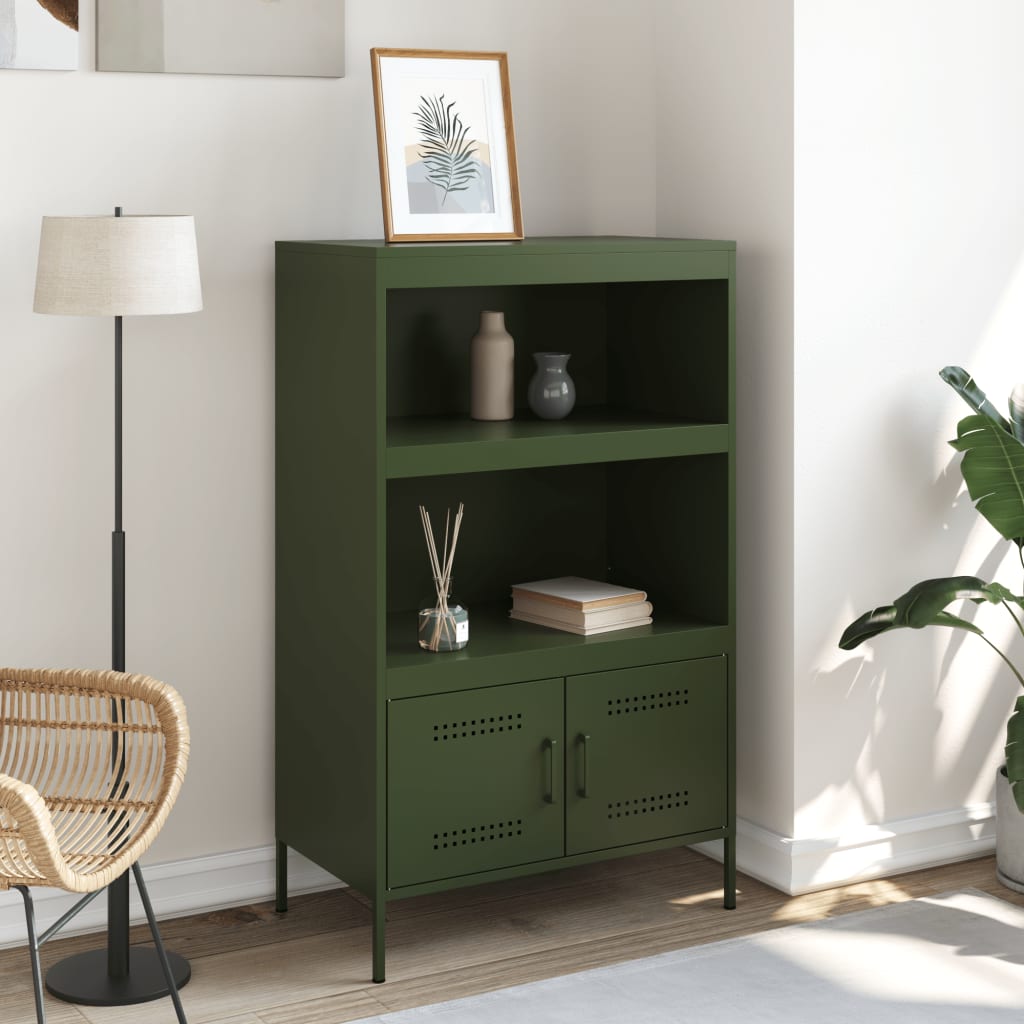 højskab 68x39x113 cm stål olivengrøn