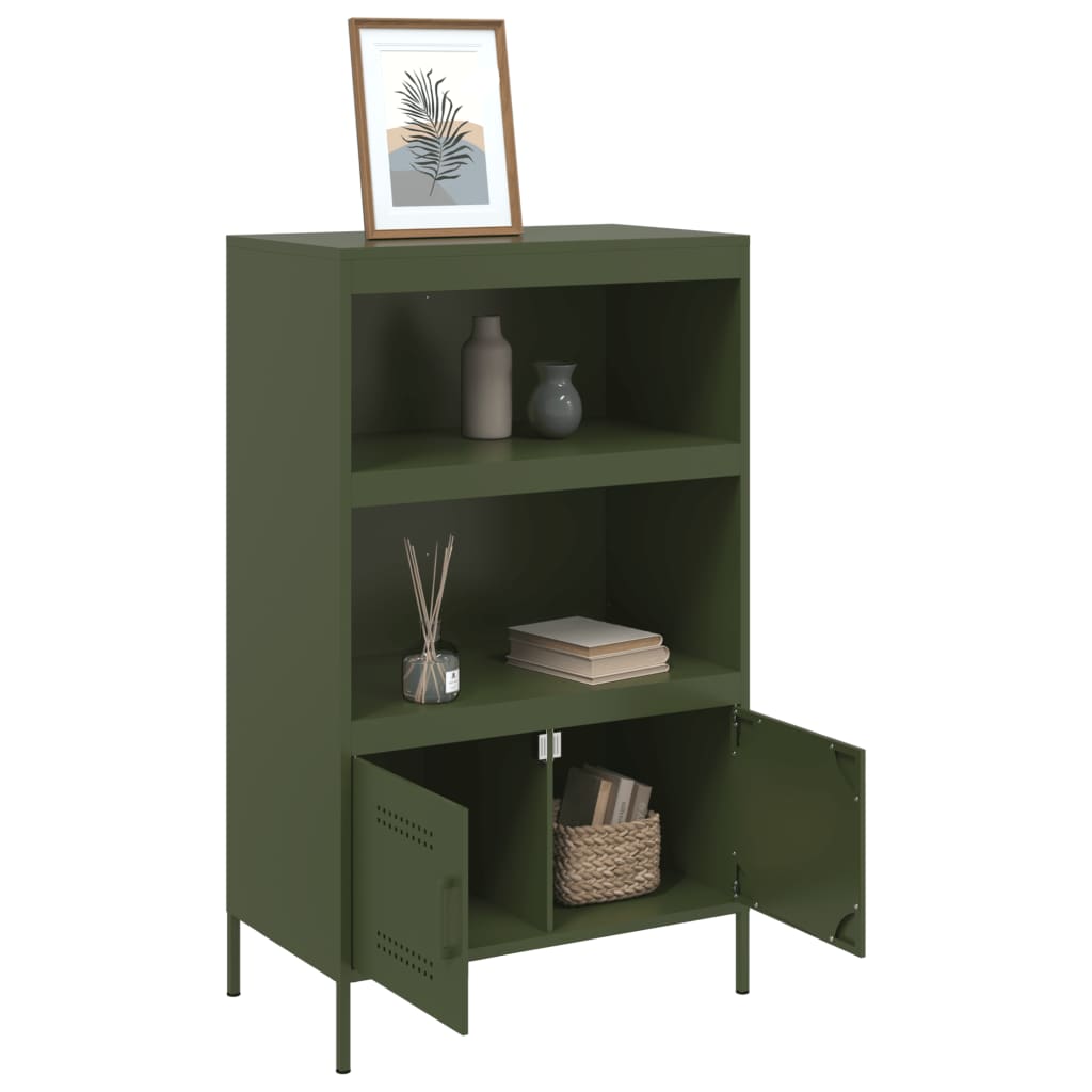 højskab 68x39x113 cm stål olivengrøn