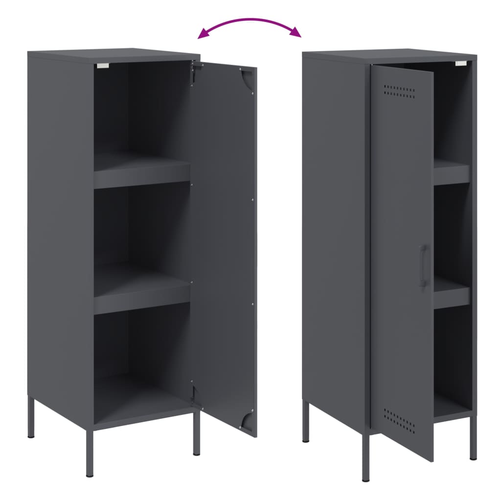 skab 36x39x113 cm stål antracitgrå