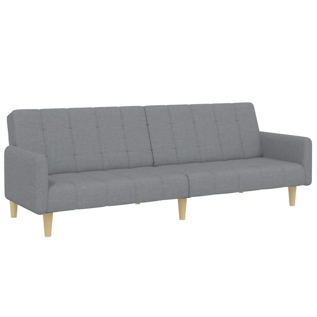 2-personers sovesofa med fodskammel stof lysegrå