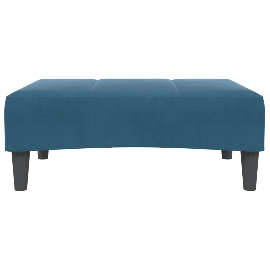 2-personers sovesofa med fodskammel velour blå