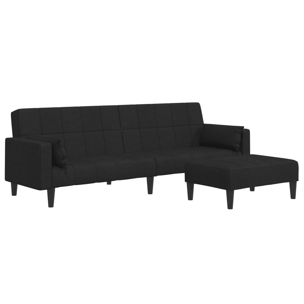 2-personers sovesofa med fodskammel stof stof