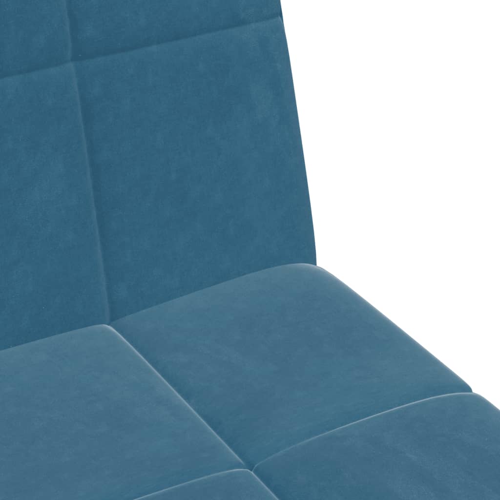 2-personers sovesofa med fodskammel velour blå