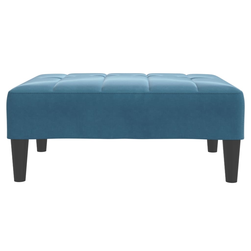 2-personers sovesofa med fodskammel velour blå
