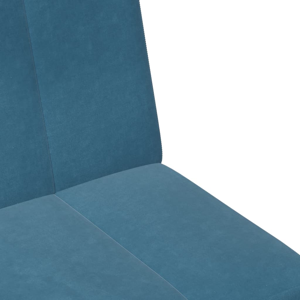 2-personers sovesofa med fodskammel velour blå