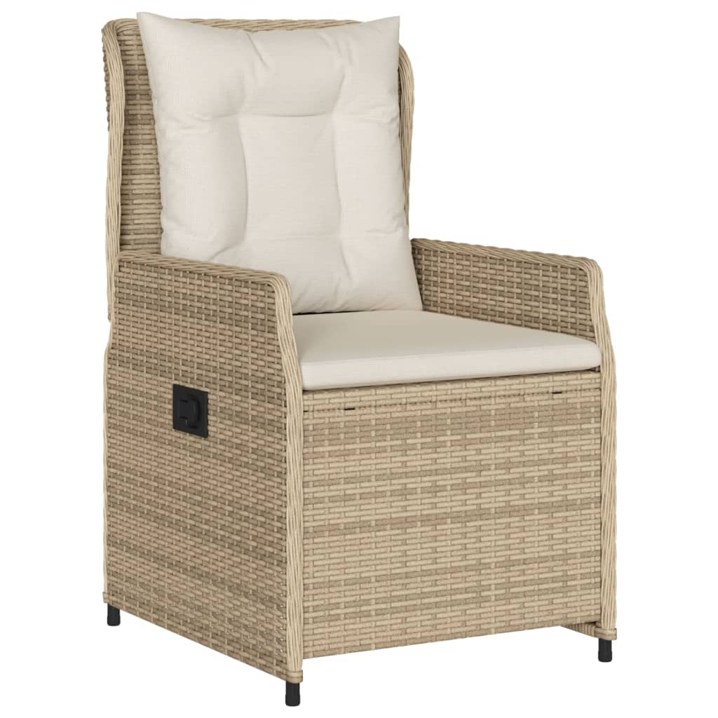 bistrosæt til haven 3 dele med hynder polyrattan beige