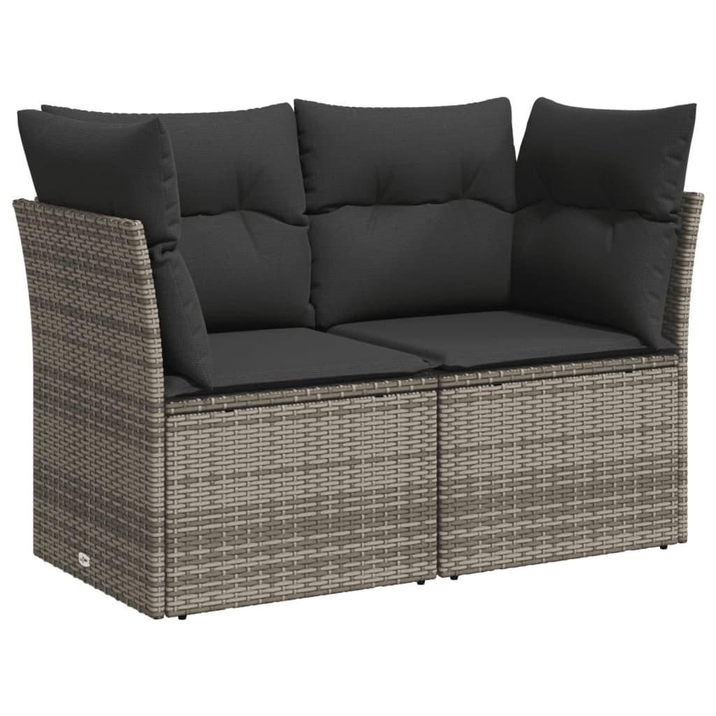 loungesæt til haven 11 dele med hynder polyrattan grå