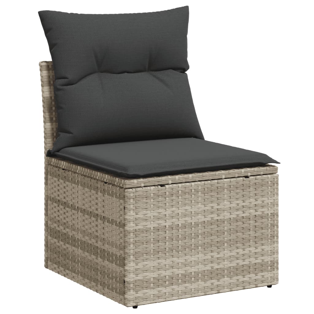 loungesæt til haven 11 dele med hynder polyrattan grå