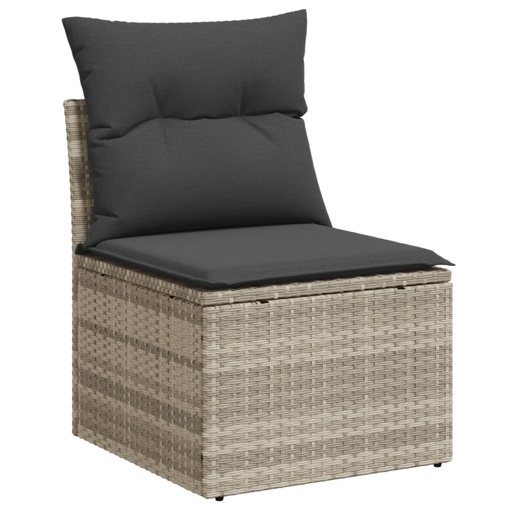 loungesæt til haven 11 dele med hynder polyrattan grå