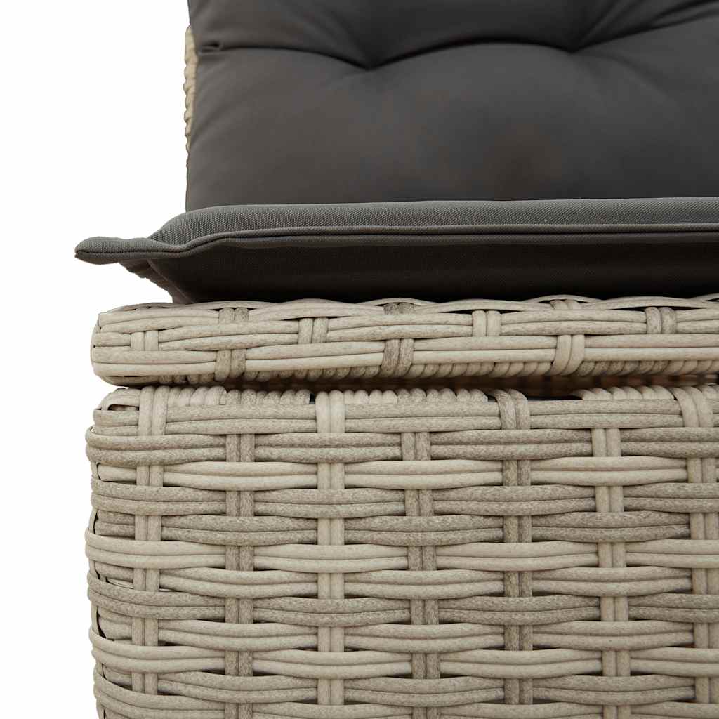 loungesæt til haven 11 dele med hynder polyrattan grå