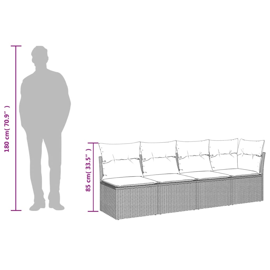 loungesæt til haven 11 dele med hynder polyrattan grå